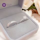  Couple Rings - Nhẫn Cặp Princess 1 Viên Đá CZ 6.3li &  Bản Chéo Line Đá - 2681NH 2614NH 