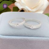  Couple Rings - Nhẫn Cặp  2 Line Đá & 1 Viên Đá Chữ Nhật - 2684NH Ddreamer 