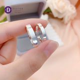  Couple Rings - Nhẫn Cặp Bản Nhám Đính 1 Viên Đá Chữ Nhật Cá Tính - 2683NH Ddreamer 