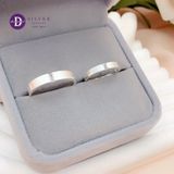  Couple Rings - Nhẫn Cặp Bản Nhám Đính 1 Viên Đá Chữ Nhật Cá Tính - 2683NH Ddreamer 