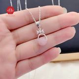  Mặt Dây Chuyền Đá Thiên Nhiên -  Charm Nơ Nữ Tính Bạch 925 - Mặt Dây Chuyền Thu Hút Tình Duyên- Ddreamer 