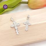  Cross Silver 925 Pendant - Mặt Dây Chuyền Bạc 925 Kiểu Thánh Giá Đính Đá Baguette Khoen Dày - Ddreamer - MDC555 