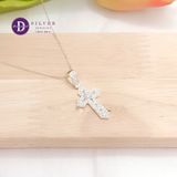  Cross Silver 925 Pendant - Mặt Dây Chuyền Bạc 925 Kiểu Thánh Giá Đính Đá Baguette Khoen Dày - Ddreamer - MDC555 