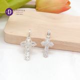  Cross Silver 925 Pendant - Mặt Dây Chuyền Bạc 925 Kiểu Thánh Giá Đính Đá Baguette Khoen Dày - Ddreamer - MDC555 