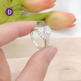  Cz Stone Silver Ring - Nhẫn Bạc 925 Cao Cấp -  Nhẫn Premium Ổ Hoa Đá Chủ 6li - Infinity - Đai 2 Line Đá- P2645NH - Ddreamer 