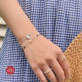  Đá Thiên Nhiên Thu Hút Tình Duyên - Vòng Charm Bạc Mix Thạch Anh Tím - Đá Ruby  - Vòng Dây Đá Phong Thủy & Bạc 925- Ddreamer 