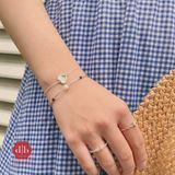  Đá Thiên Nhiên Thu Hút Tình Duyên - Vòng Charm Bạc Mix Thạch Anh Tím - Đá Ruby  - Vòng Dây Đá Phong Thủy & Bạc 925- Ddreamer 