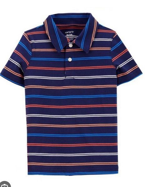 Áo thun polo Carter xanh đen sọc màu