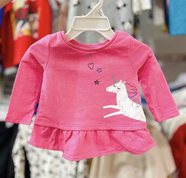 Áo tay dài C4RTER hồng ngựa bé gái