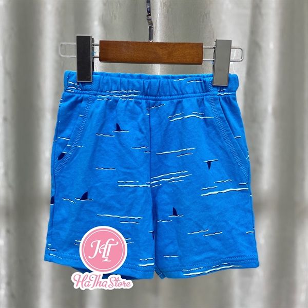 Quần short thun Carter xanh dương vây cá bé trai