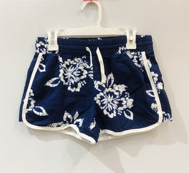 Quần short thun xanh đen hoa bé gái