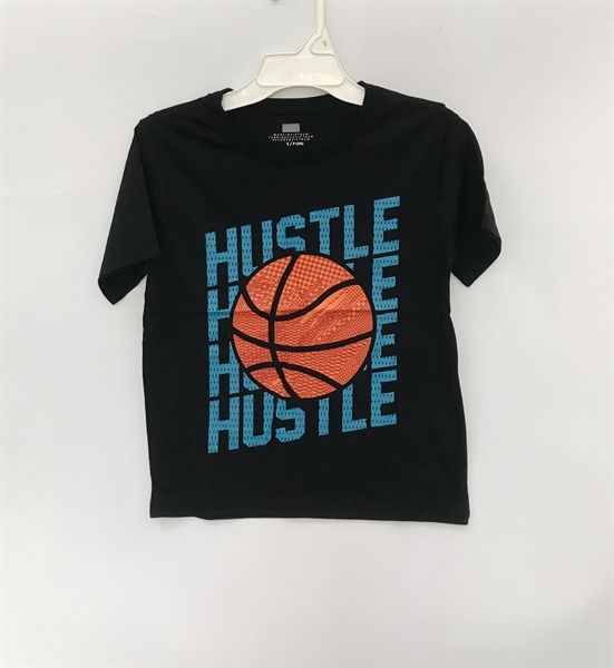 Áo thun đen hustle bé trai