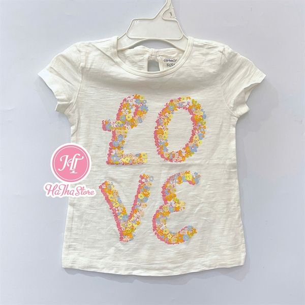 Áo thun C4RTER trắng love bé gái