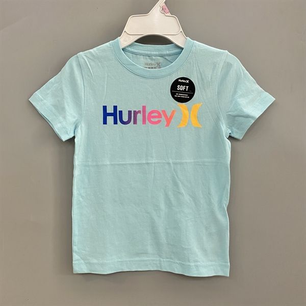 Áo thun Hurley xanh trời chữ bé trai