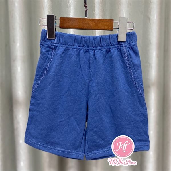 Quần short thun Carter xanh dương trơn bé trai