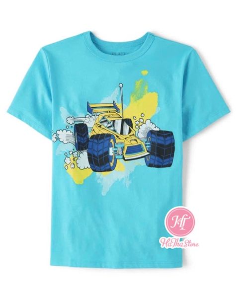 Áo thun PL4CE xanh xe điều khiển bé trai