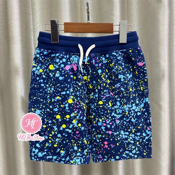 Quần short Prim4rk xanh đen họa tiết màu bé trai