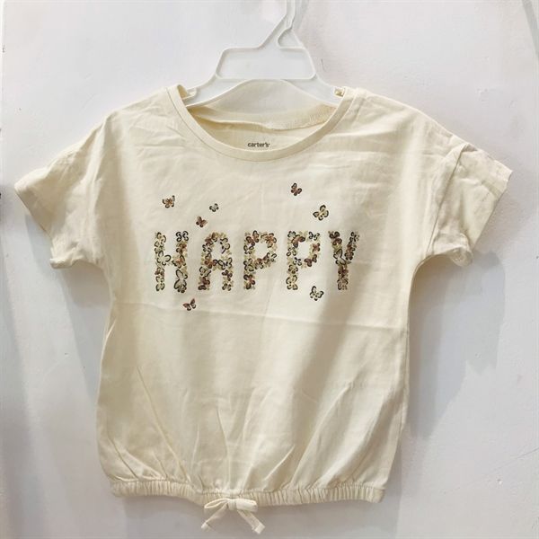 Áo thun Carter màu kem happy Bé Gái