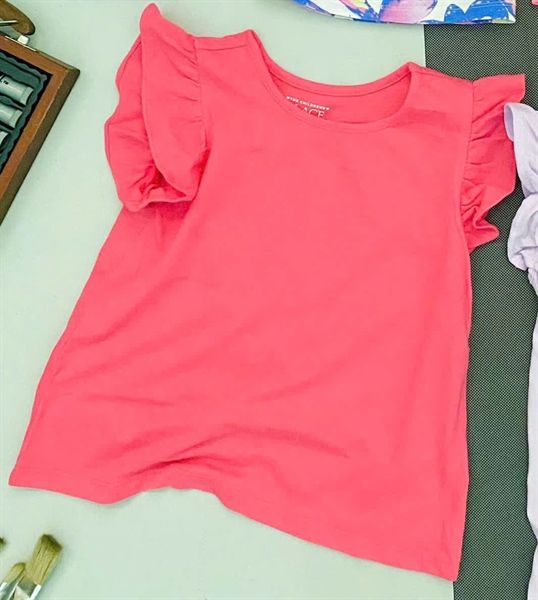 Áo thun PL4CE hồng cam bé gái
