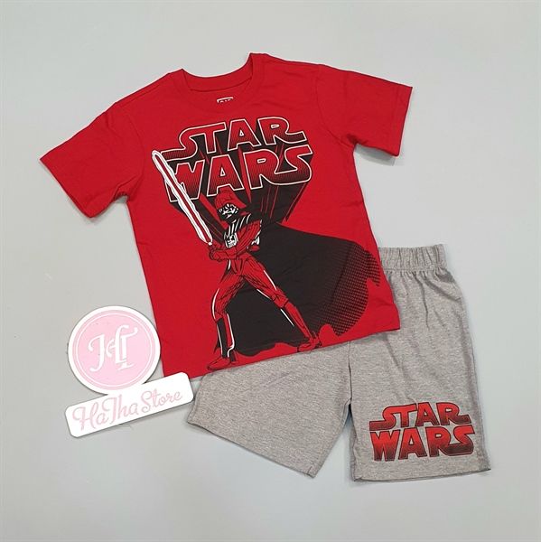 Bộ ngắn Gap đỏ star war bé trai