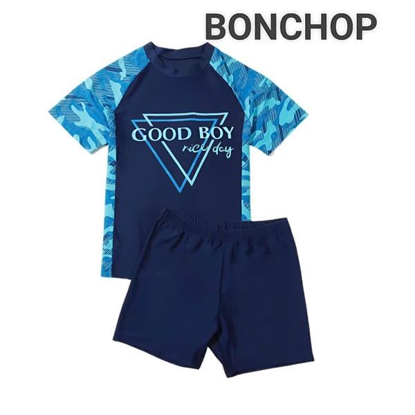 Bộ bơi xanh đen good boy bé trai