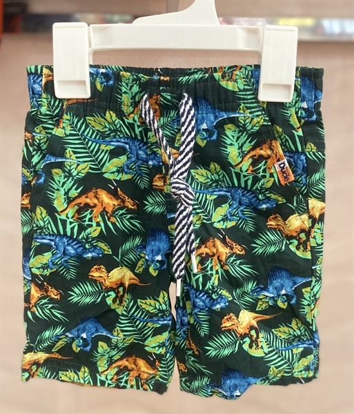Quần short kaki xanh lá khủng long bé trai