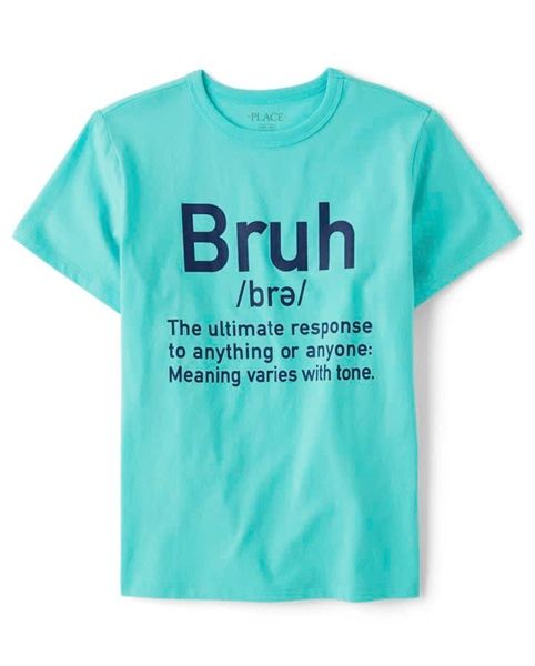 Áo thun PL4CE xanh bruh bé trai