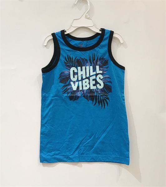 Áo thun ba lỗ Place xanh chill vibes bé trai