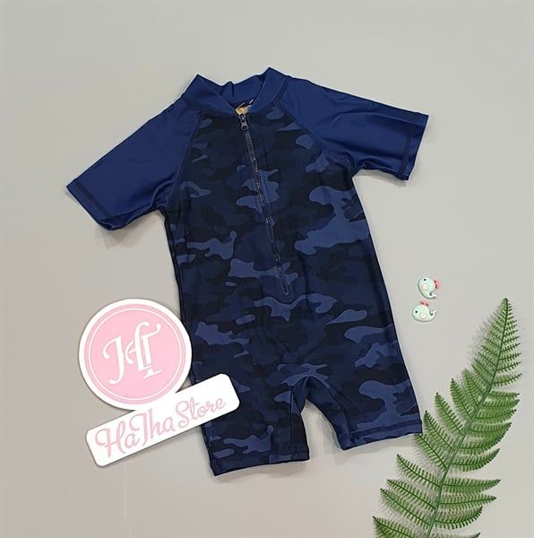 Bộ bơi liền Colloky xanh lính bé trai