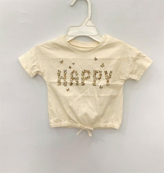 Áo thun Carter màu kem happy Bé Gái