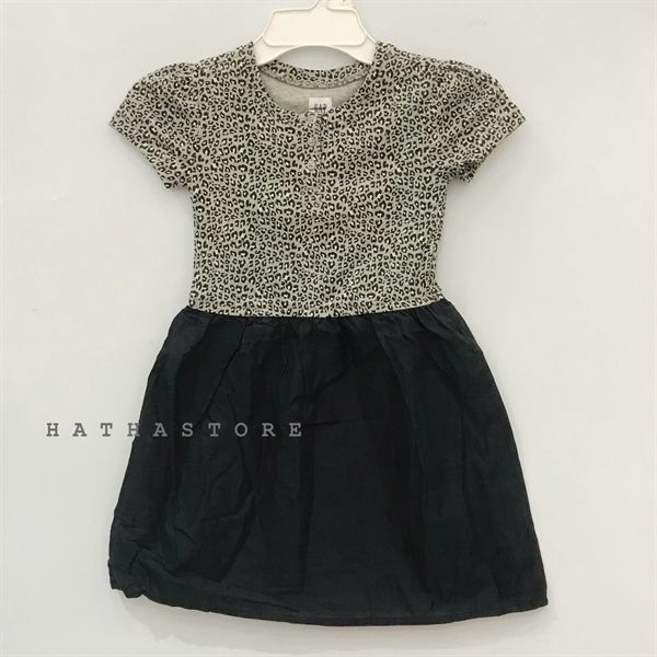 Đầm thun xám beo bé gái