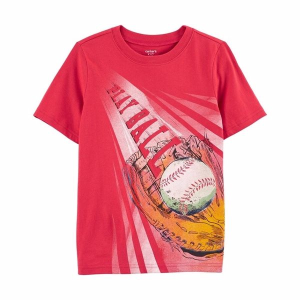 Áo thun C4RTER đỏ ball bé trai