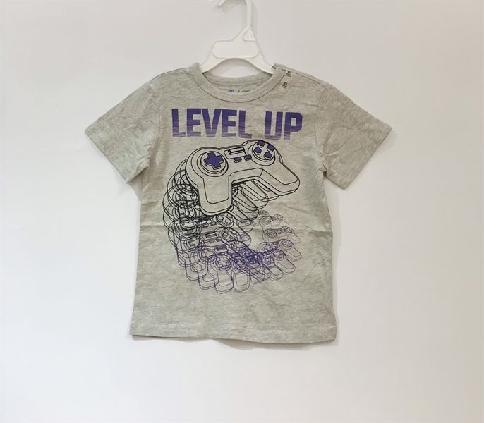 Áo thun Place xám level up bé trai