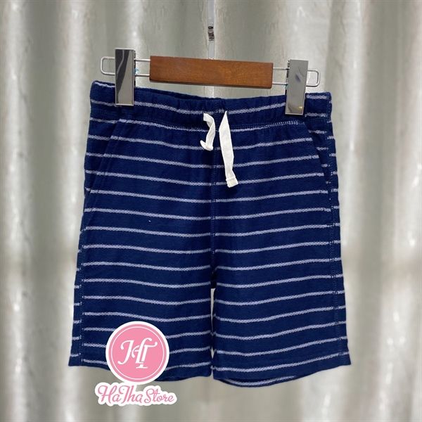 Quần short thun Carter xanh đen sọc xám bé trai