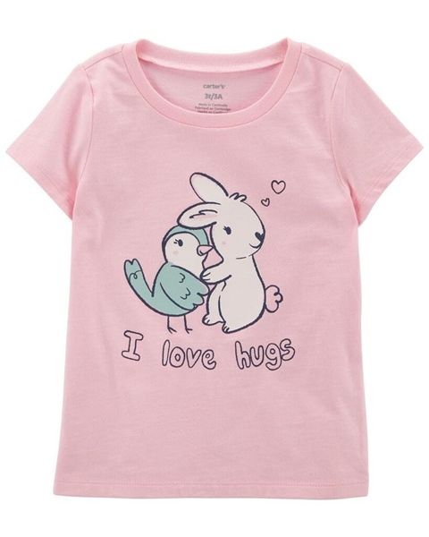 Áo thun Carter hồng thỏ ilovehug bé gái