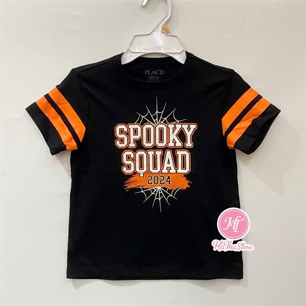 Áo thun PL4CE đen spooky squad bé trai