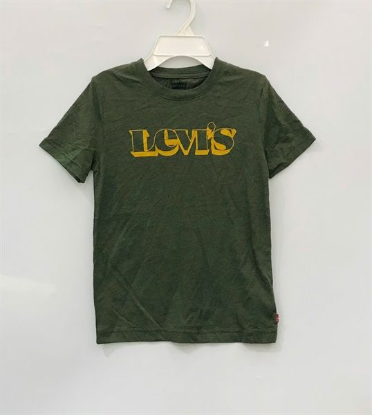 Áo thun Levis xanh rêu chữ bé trai