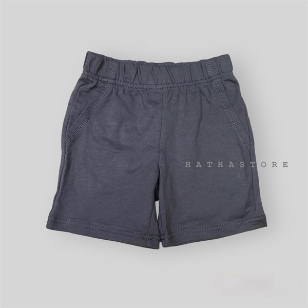 Quần short thun C4RTER xám đen trơn bé trai