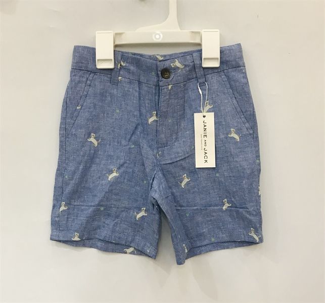 Quần short kaki Janie&Jack xanh cún bé trai