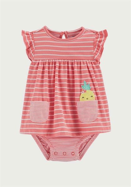 Body váy C4RTER cam sọc bé gái