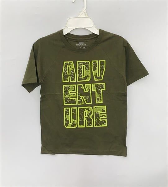 Áo thun xanh rêu adventure bé trai