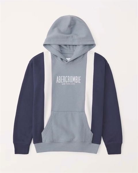 Áo hoodie ABer xanh sọc trắng xanh đen bé trai