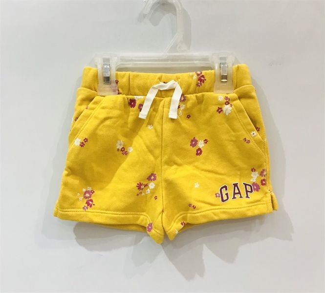 Quần short thun vàng hoa bé gái