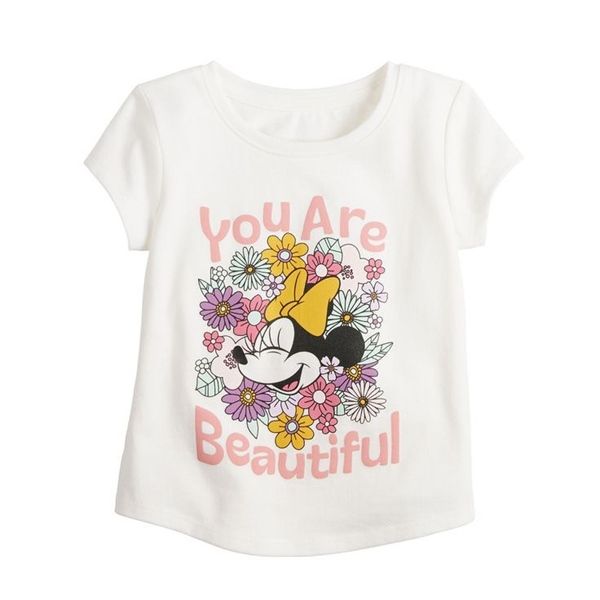 Áo thun JB trắng minnie bé gái