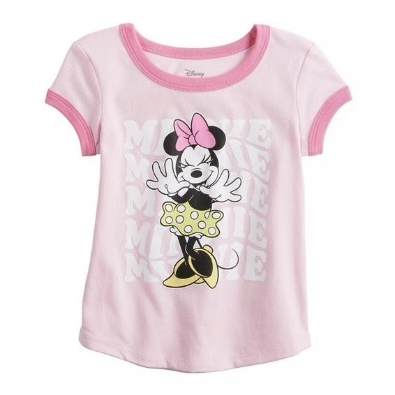 Áo thun JB hồng nhạt minnie bé gái
