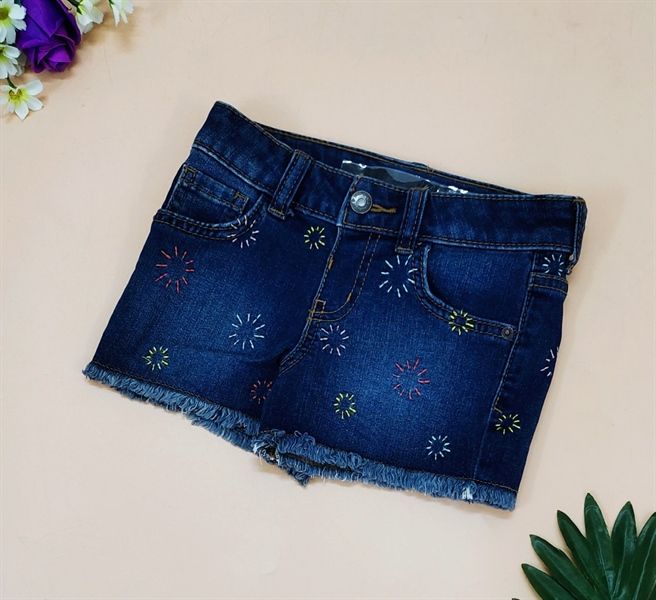 Quần short jean C&J xanh hoa BG
