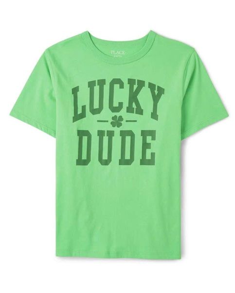 Áo thun PL4CE xanh lucky dude bé trai