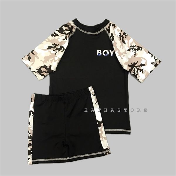Bộ bơi đen chữ Boy bé trai