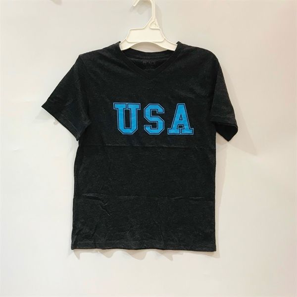 Áo thun Place đen chữ xanh usa bé trai