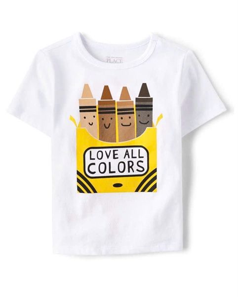 Áo thun PL4CE trắng colors bé trai